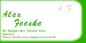 alex fecske business card
